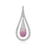 Silver Cubic Zirconia Pendant With Box Chain 18" (SKU SP23003)