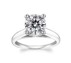 14k White Gold 1.5 CT Lab-Grown Diamond Solitaire Ring