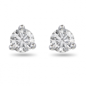 14K White Gold 0.50ct Canadian Diamond solitaire three-claw earrings
