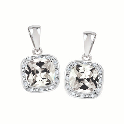 Silver Birthstone 0.12ct Diamond  earring