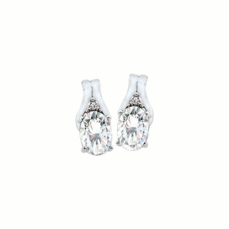 10K White Gold 0.006ct Diamond Birthstone earring