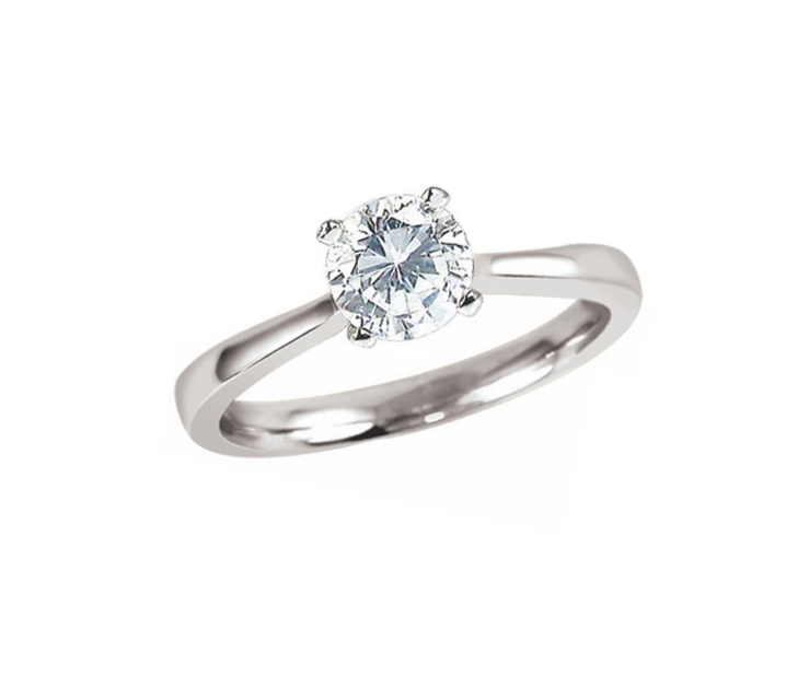 14k White Gold 0.70CT CANADIAN solitaire diamond ring