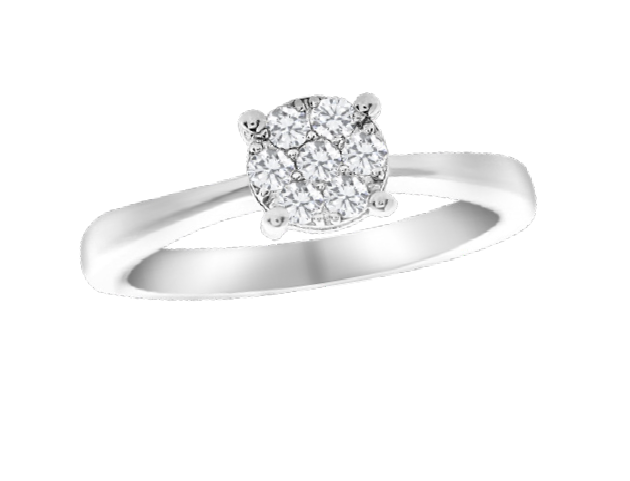 14K White Gold 0.70ct  Canadian Diamond Solitare Eng. Ring