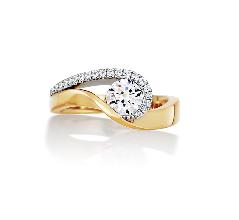 14K White Gold/Yellow Gold 0.50CT Canadian Diamond Engagement Ring