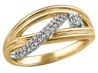 10K White Gold/Rose Gold 0.15CT Diamond Ring