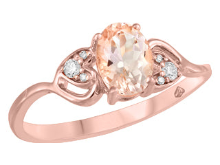 10K Rose Gold Canadian Diamond  Morganite Ring