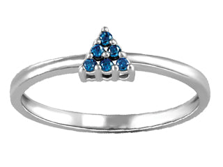 10K White Gold 0.045ct Blue Diamond  Ring