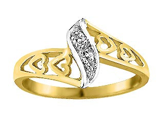 10K Yellow Gold 0.03CT Diamond Ring