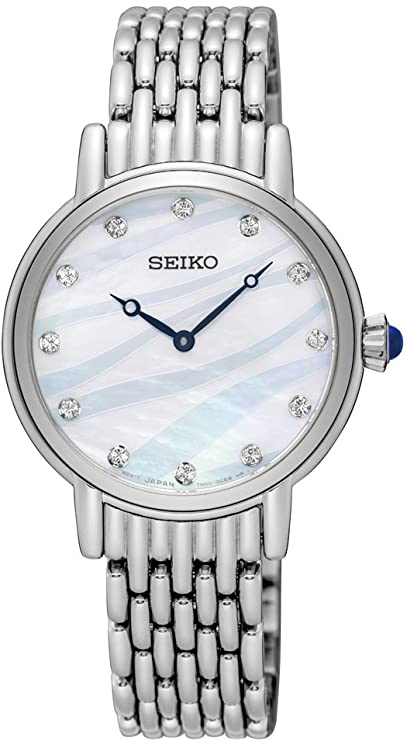 Seiko Women's Fashion with Crystals and Mother of Pearl Wrist