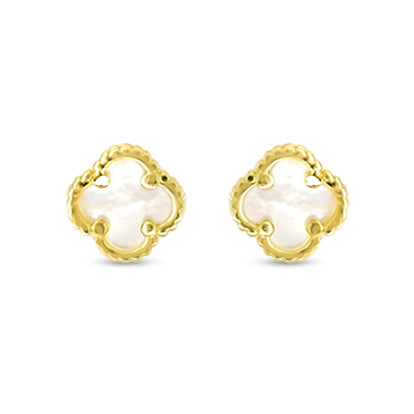 10K YG MINI MOP CLOVER STUD EARRING