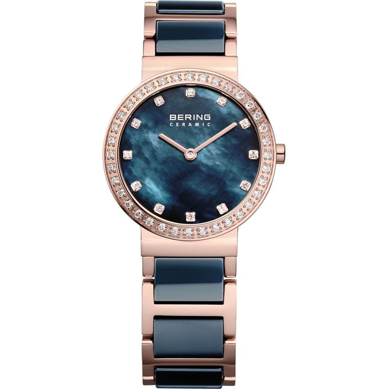 BERING- Classic Rose gold & Blue Mother of Pearl Ladies Watch (10729-767)
