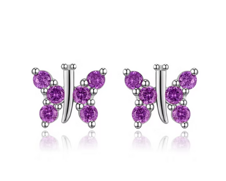Silver CZ Butterfly EARRING (SKU SE25016)