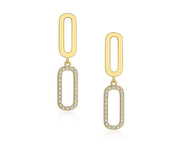 925 SILVER  Gold Plate  EARRING (SE24036)