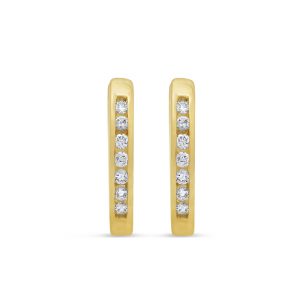 10K Yellow Gold 0.10ct  DIAMOND  HUGGIE EARRING (SKU E23029)