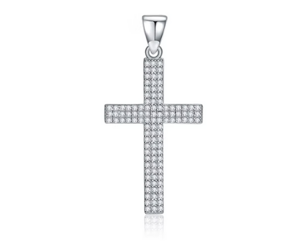 925 s. silver cubic zirconia cross pendant  (SKU SP23011)