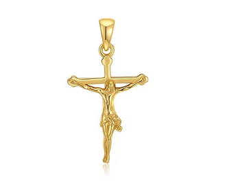 925 s. silver cross pendant, yellow gold plated.  (SKU SP24040)