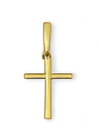 10K YG Cross pendant with Singapore chain 18" (SKU P25023)