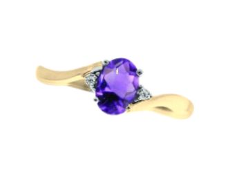 10k Yellow Gold 0.007ct Diamond Birthstone Ring