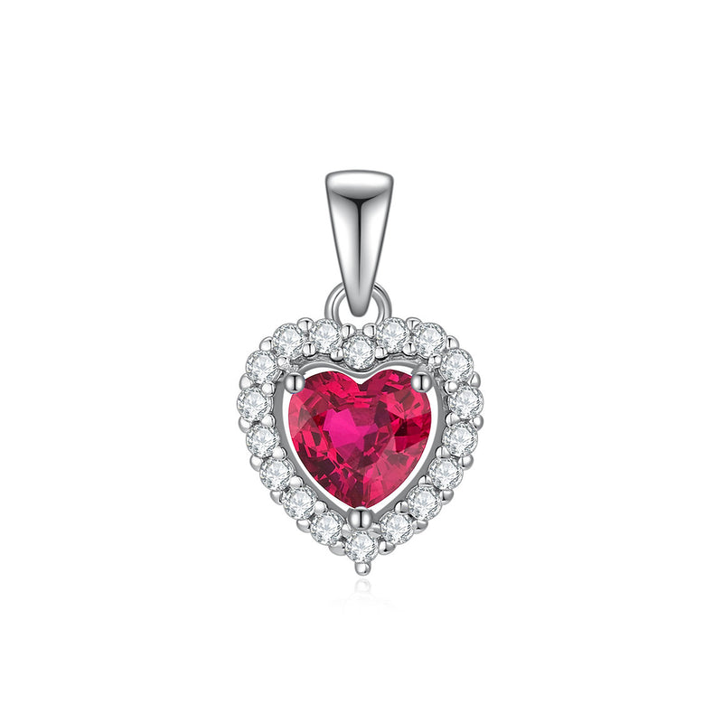 925 s. silver Heart Shape Ruby pendant, (SKU SP25004)