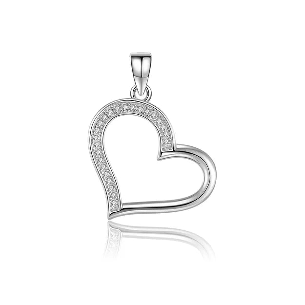 925 Silver  Cubic Zirconia  Pendant With  Box Chain  18"