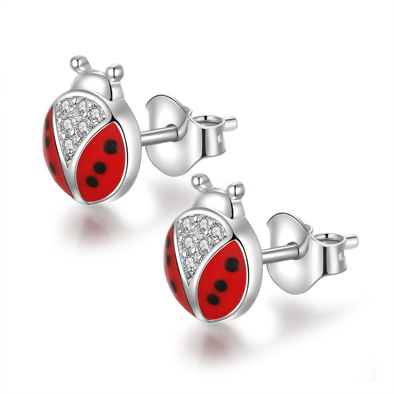 925 Silver lady bug earrings (SKU AE9920)