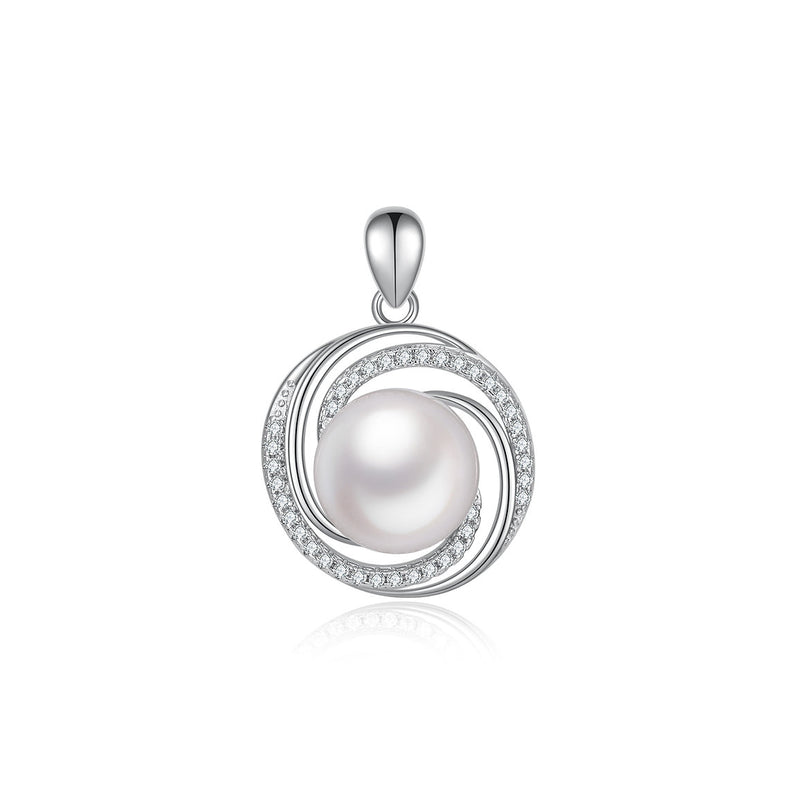 925 S. SILVER Fresh Water Pearl CZ PENDANT with 18" Chain (SKU SP24060)