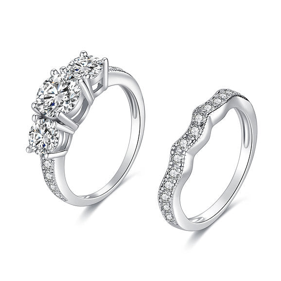 925 S. Silver Past Present Future CZ Ring Set (SKU SR14024)