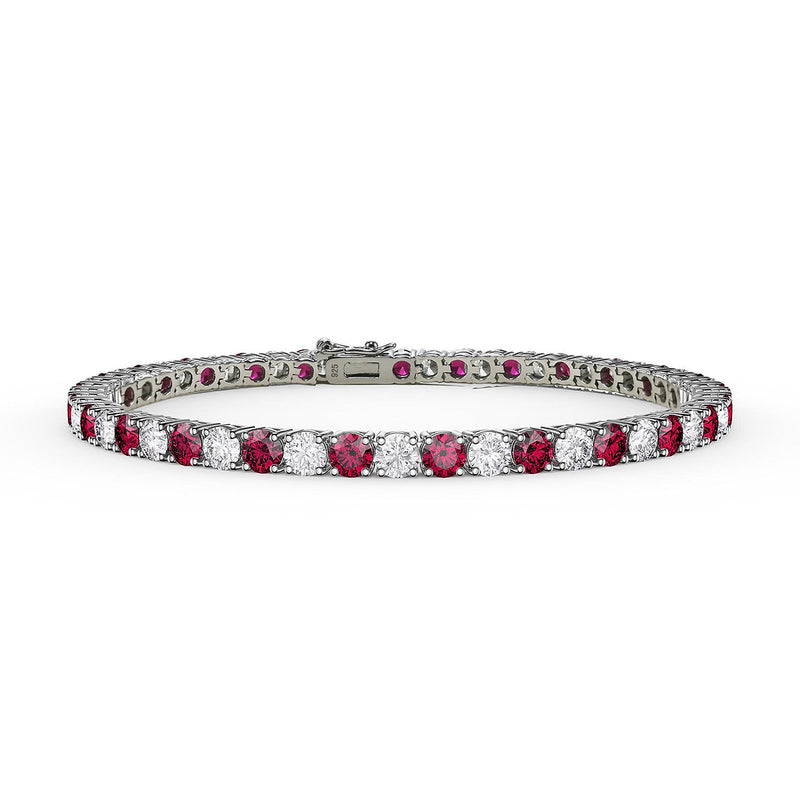 925 S. SILVER  CZ  RUBY  BRACELET (SKU SB25018)