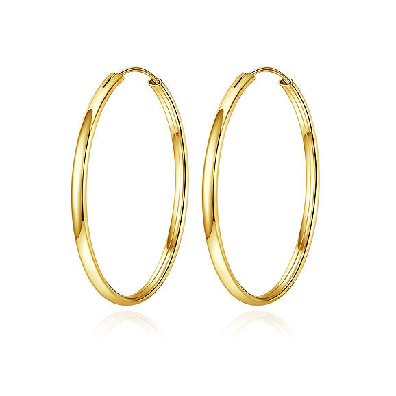 925 S. Silver Gold Plated  Hoop  Earring (SKU SE24051)