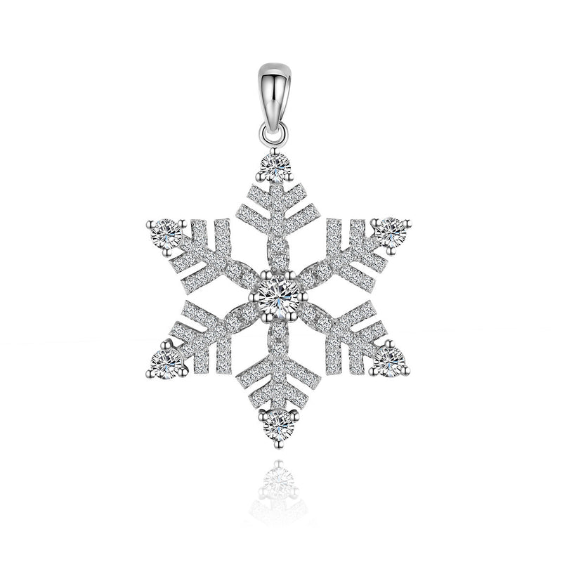 925 S.SILVER CZ SNOWFLAKE  PENDANT (SKU SP23018)