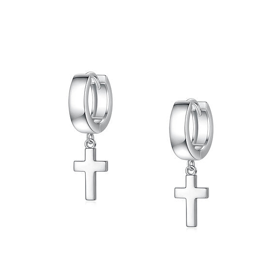 Silver  CROSS  EARRING (SKU SE23001)