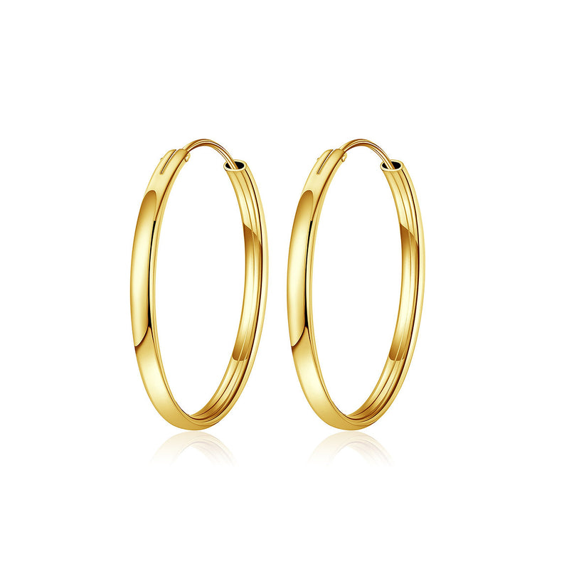 925 S. Silver Gold Plated Hoop  Earring (SKU SE24050)
