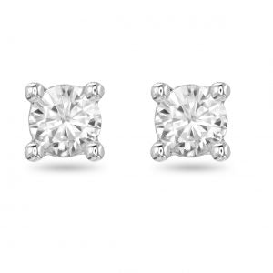 14K White Gold 0.50ct Lab Crown  Diamond solitaire four-claw earrings