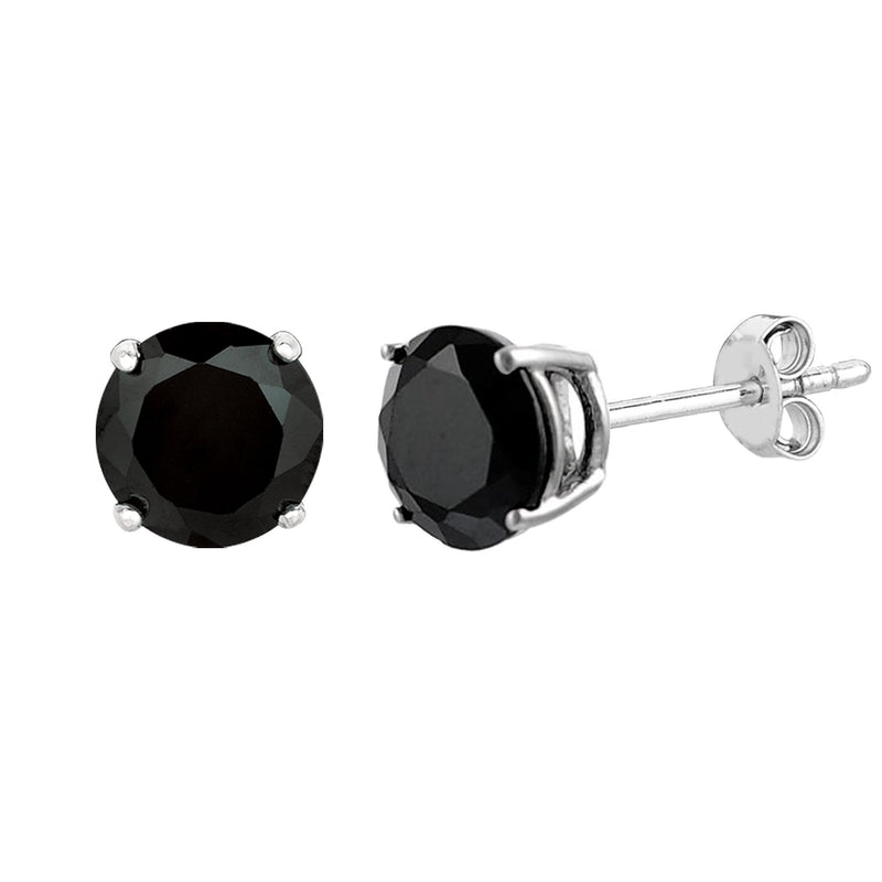 925 S. Silver 7MM CZ EARRING (SKU SB24020)