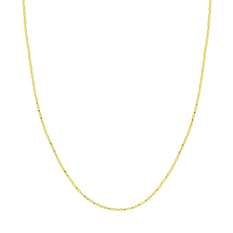 14K 1.0 mm Yellow Gold Bar & Beads CHAIN 20" (SKU C13332)