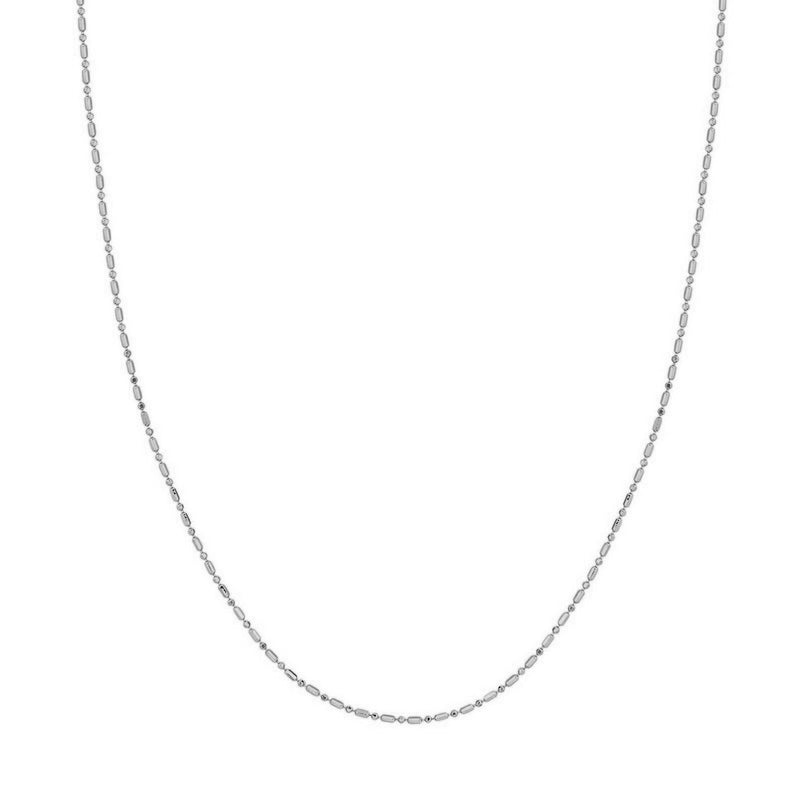 10K 0.80 mm White Gold Ball Link CHAIN 20" (SKU C13572)