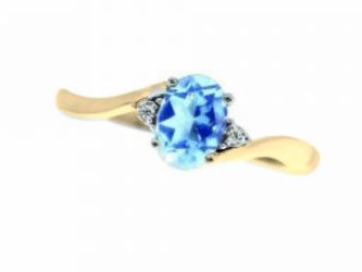 10k Yellow Gold 0.007ct Diamond Birthstone Ring