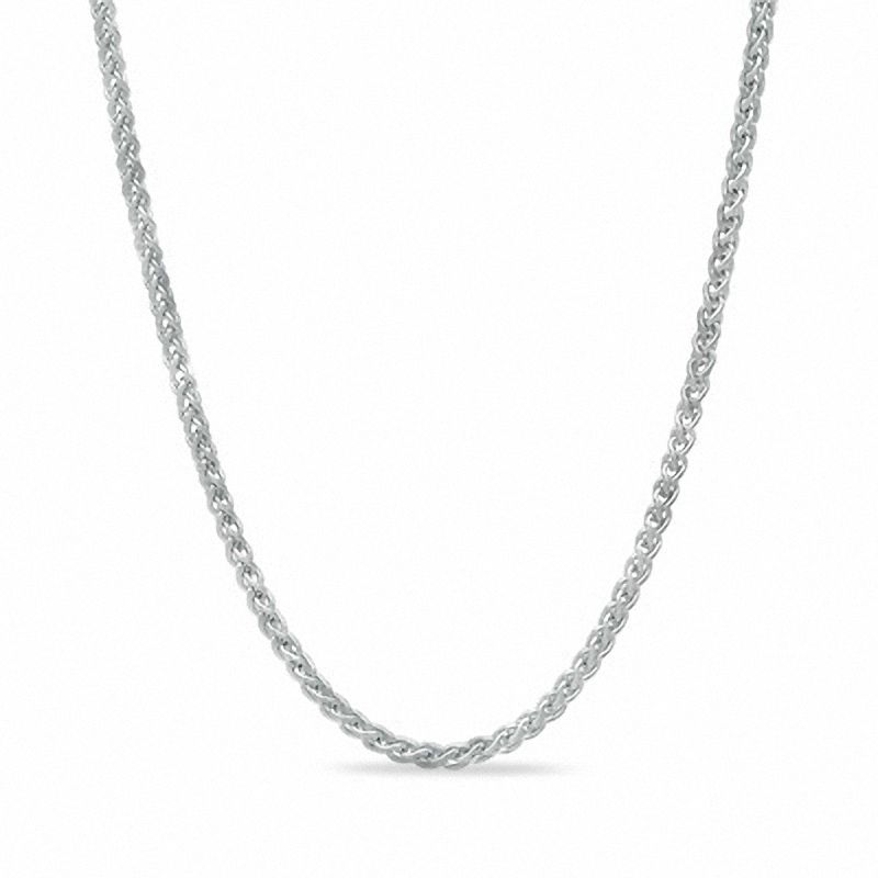 14K 1.40 mm White Gold Square Wheat CHAIN 18" (SKU C24058)