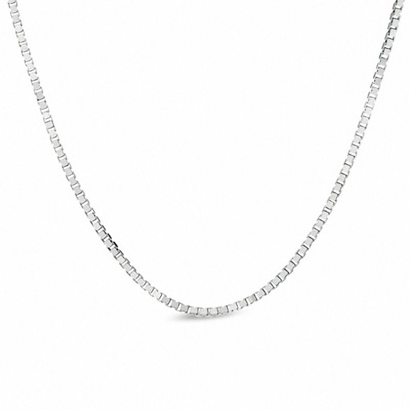 18K 0.75 mm White Gold Box CHAIN 18" (SKU  C24036)