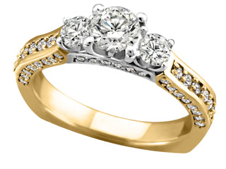 Pre-Order: 10K White Gold 1.21CT Diamond and Ring (SKU SJ-1752/45)