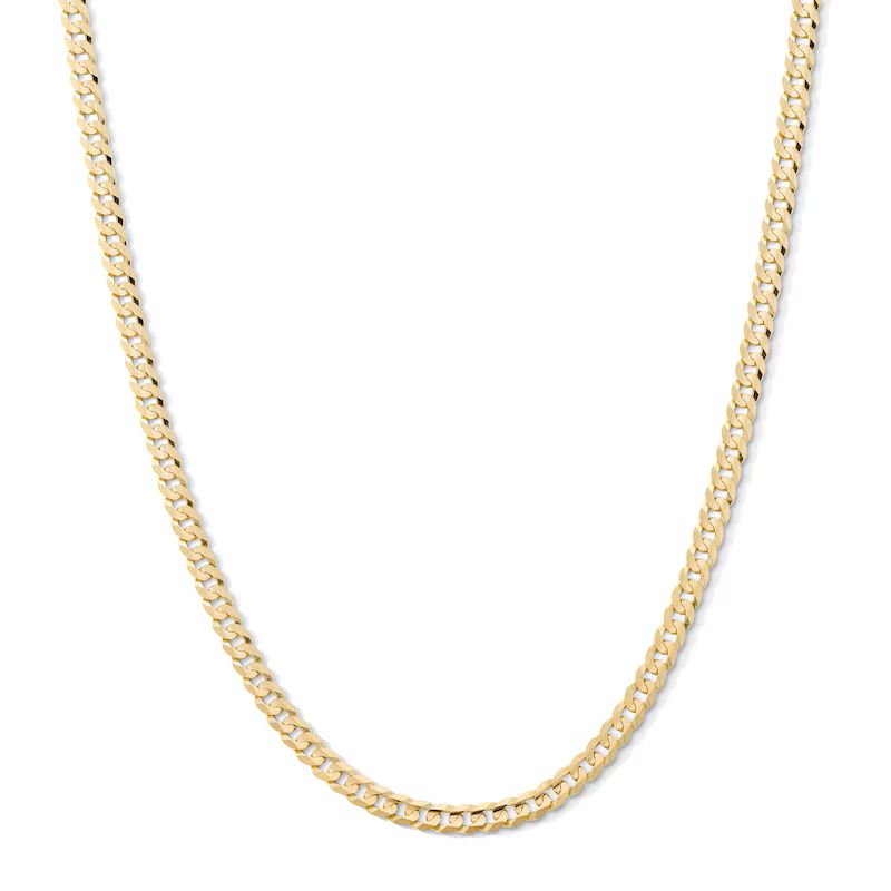 10K 6.25 mm Yellow Gold Concave Curb CHAIN 24" (SKU C15580)