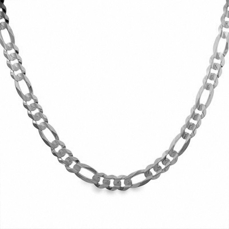 14K 3.80 mm White Gold Figaro CHAIN 22" (SKU C13316)