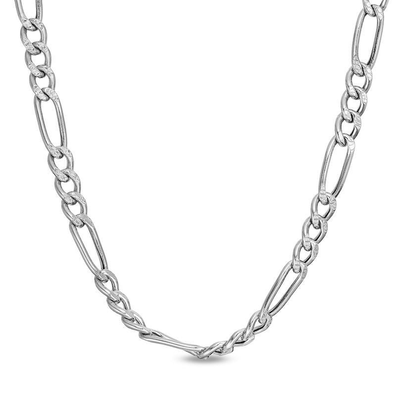 10K 2.10 mm White Gold Diamond Cut Figaro CHAIN 16" (SKU C13569)