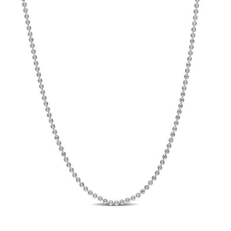 10K 1.20 mm White Gold Ball CHAIN 16" (SKU C13060)