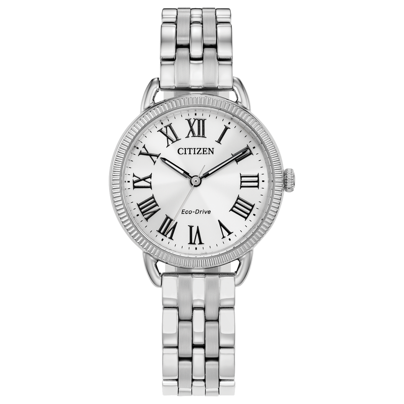 Ladies’ Citizen Eco-Drive® Classic Watch with Silver-Tone Dial (Model: EM1050-56A)