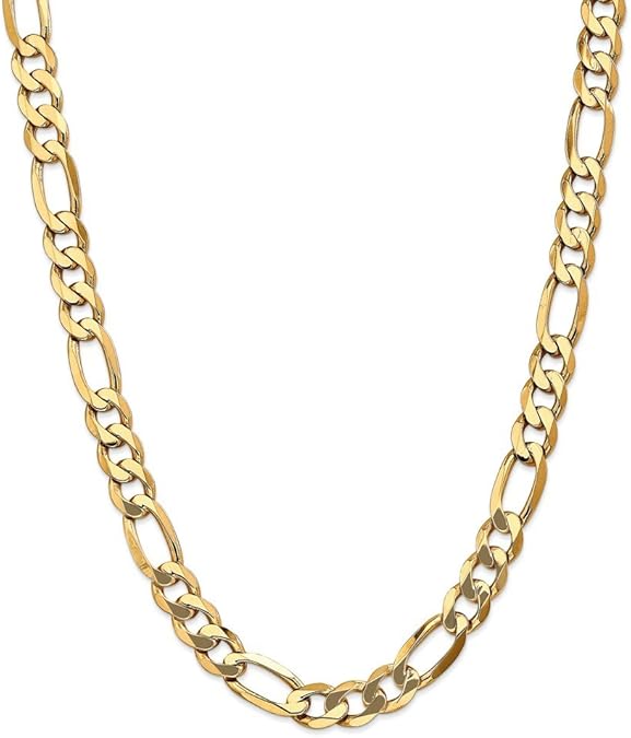 10K 6.70 mm Yellow Gold Figaro CHAIN 24" (SKU C19005)