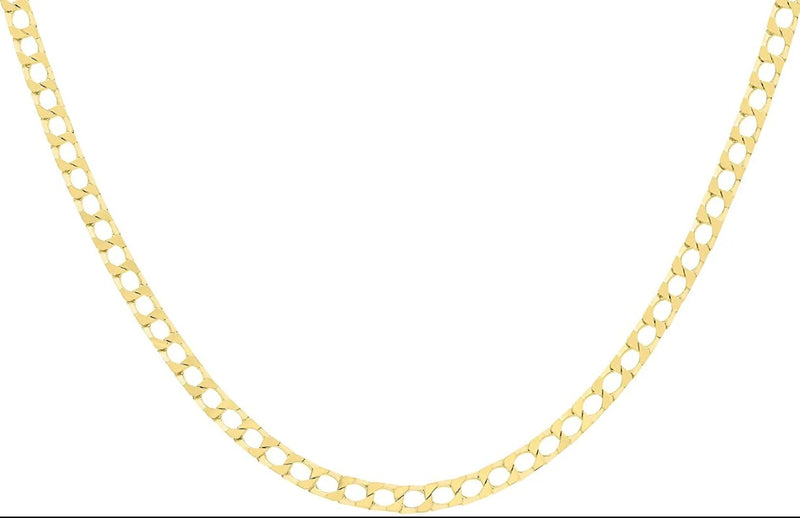 10K 2.8 mm Yellow Gold Flat Squared Curb CHAIN 20" (SKU C15591)