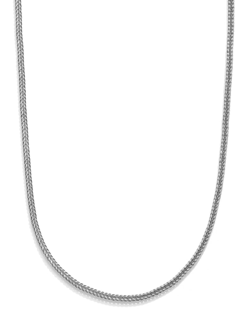 14K 1.0 mm White Gold Square Foxtail CHAIN 16" (SKU C13295)
