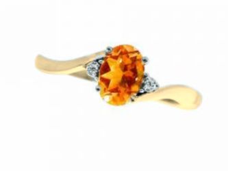 10k Yellow Gold 0.007ct Diamond Birthstone Ring