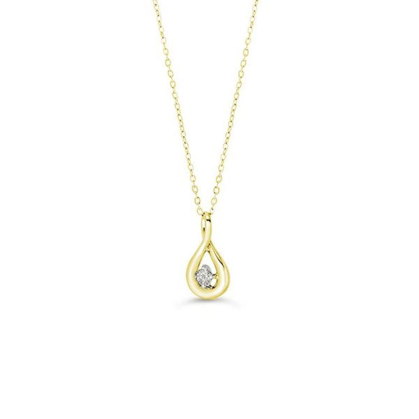 10k Yellow Gold 1=0.05RBC DIAMOND INFINITY DROP  PENDANT(SKU P23013)